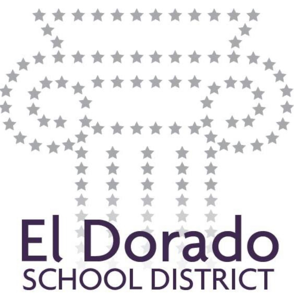 El Dorado School District in front of a column made of stars