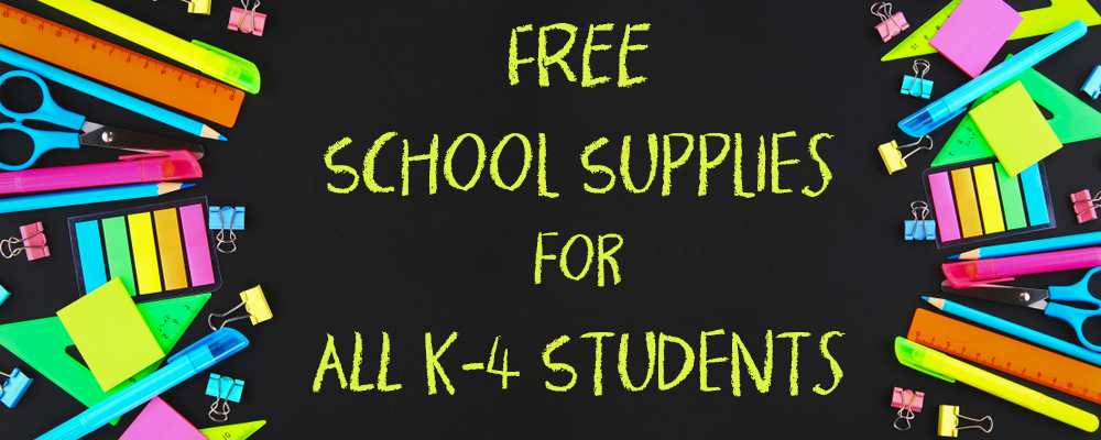 FREE School Supplies for ALL K-4 Students