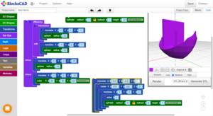 Blocks CAD in Science Classes