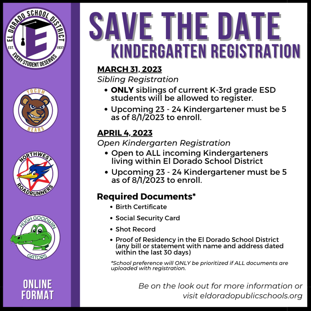 kinder registration save the date