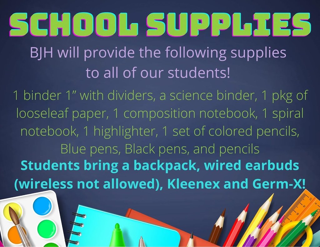 BJH providing school supplies